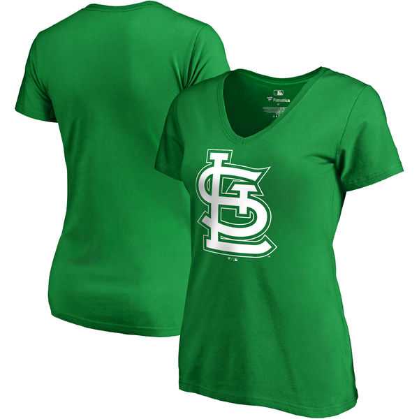 Women St. Louis Cardinals Fanatics Branded Green St. Patrick's Day White Logo V Neck T-Shirt,We sell and wholesale Women St. Louis Cardinals Fanatics Branded Green St. Patrick's Day White Logo V Neck T-Shirt on line form chian!